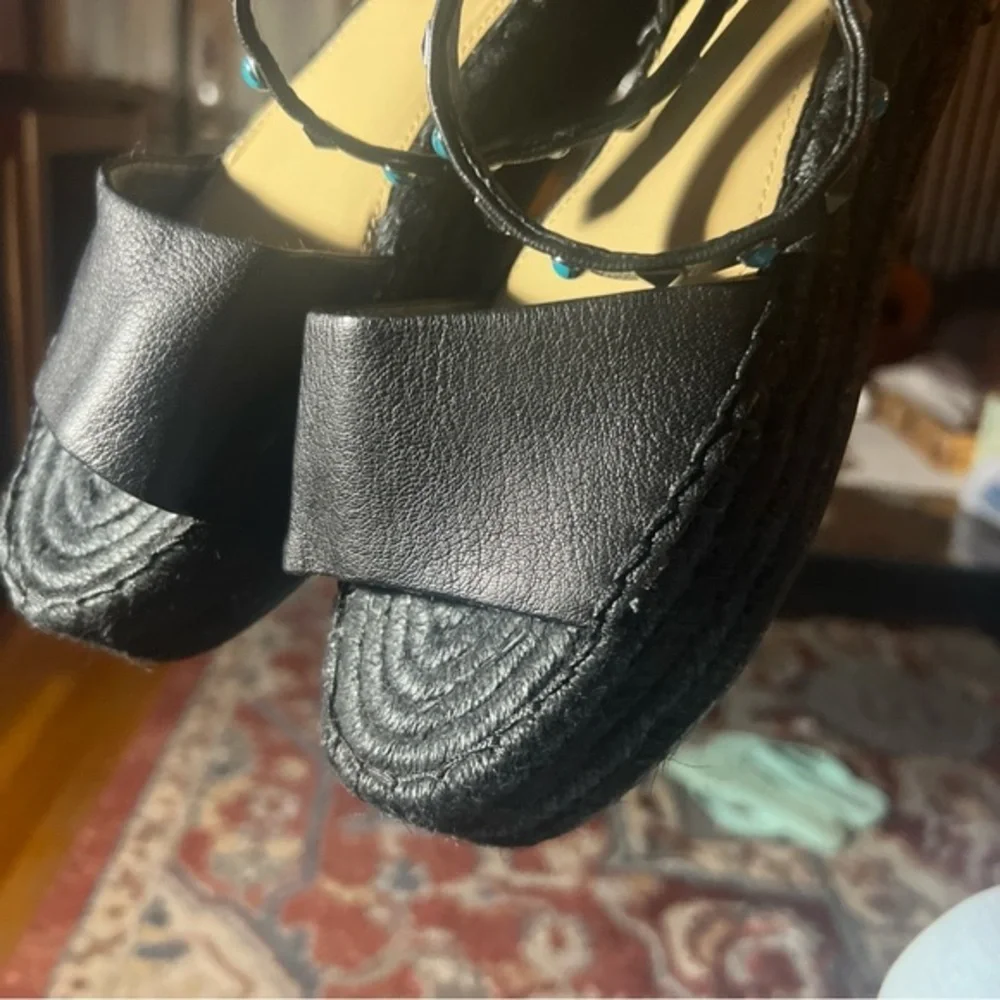 Women's Black Studded Platform Sandals